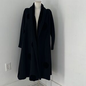 Vintage 50s Lilli Ann Wool Mohair Velvet Polka Dot swing Coat